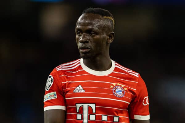 MANCHESTER, ENGLAND - Tuesday, April 11, 2023: Bayern Munich's Sadio Mané during the UEFA Champions League Quarter-Final 1st Leg match between Manchester City FC and FC Bayern Munich at the City of Manchester Stadium. (Pic by David Rawcliffe/Propaganda)