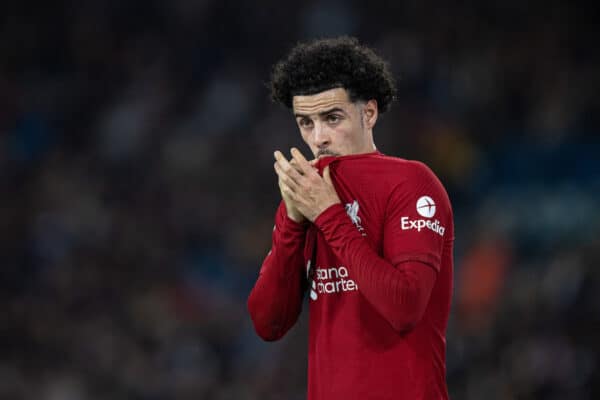 LEEDS, ENGLAND - Monday, April 17, 2023: Liverpool's Curtis Jones during the FA Premier League match between Leeds United FC and Liverpool FC at Elland Road. (Pic by David Rawcliffe/Propaganda)