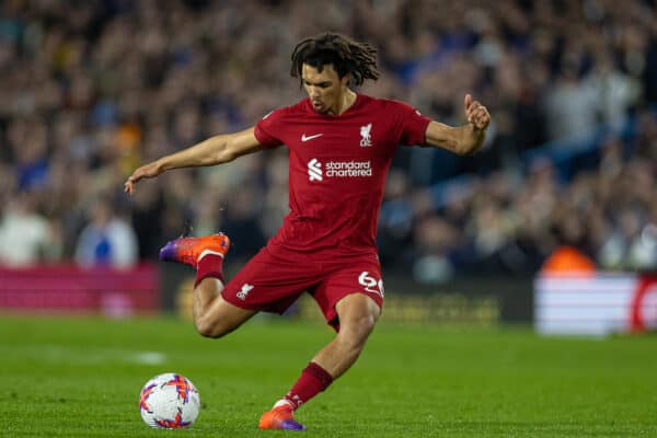 LEEDS, ENGLAND - Monday, April 17, 2023: Liverpool's Trent Alexander-Arnold during the FA Premier League match between Leeds United FC and Liverpool FC at Elland Road. (Pic by David Rawcliffe/Propaganda)