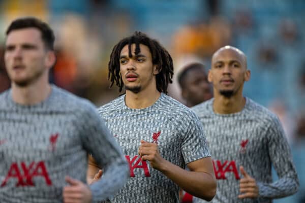 LEEDS, ENGLAND - Monday, April 17, 2023: Liverpool's Trent Alexander-Arnold during the pre-match warm-up before the FA Premier League match between Leeds United FC and Liverpool FC at Elland Road. (Pic by David Rawcliffe/Propaganda)