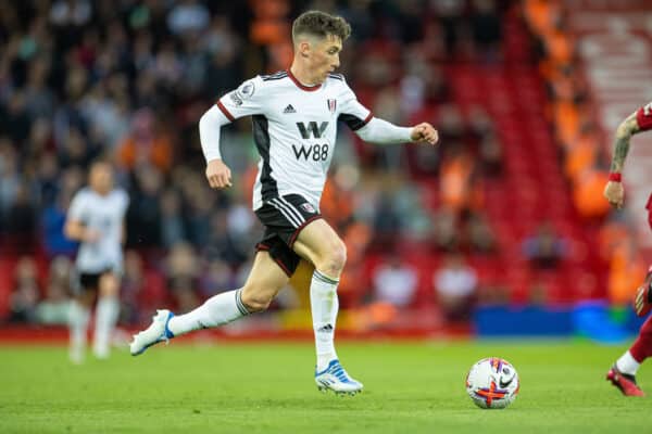 LIVERPOOL, ENGLAND - Wednesday, May 3, 2023: Fulham's Harry Wilson during the FA Premier League match between Liverpool FC and Fulham FC at Anfield. (Pic by David Rawcliffe/Propaganda)