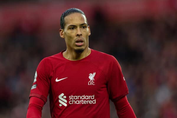 LIVERPOOL, ENGLAND - Wednesday, May 3, 2023: Liverpool's Virgil van Dijk during the FA Premier League match between Liverpool FC and Fulham FC at Anfield. (Pic by David Rawcliffe/Propaganda)