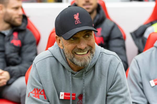 LIVERPOOL, ENGLAND - Saturday, May 6, 2023: Liverpool's manager Jürgen Klopp before the FA Premier League match between Liverpool FC and Brentford FC at Anfield. (Pic by David Rawcliffe/Propaganda)