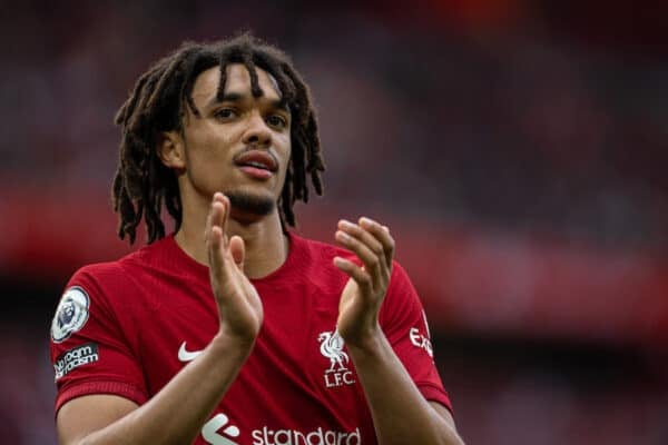 LIVERPOOL, ENGLAND - Saturday, May 6, 2023: Liverpool's Trent Alexander-Arnold during the FA Premier League match between Liverpool FC and Brentford FC at Anfield. (Pic by David Rawcliffe/Propaganda)