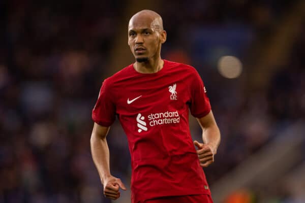 LEICESTER, ENGLAND - Monday, May 15, 2023: Liverpool's Fabio Henrique Tavares 'Fabinho' during the FA Premier League match between Leicester City FC and Liverpool FC at the King Power Stadium. (Pic by David Rawcliffe/Propaganda)