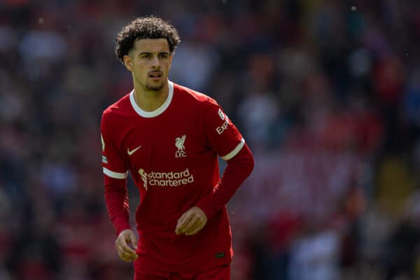 LIVERPOOL, ENGLAND - Saturday, May 20, 2023: Liverpool's Curtis Jones during the FA Premier League match between Liverpool FC and Aston Villa FC at Anfield. (Pic by David Rawcliffe/Propaganda)