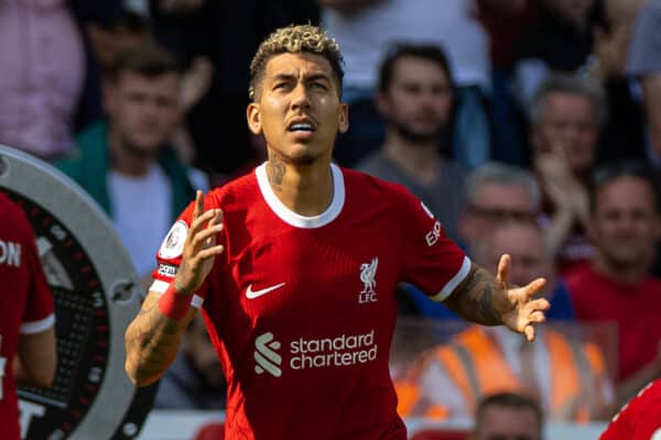 LIVERPOOL, ENGLAND - Saturday, May 20, 2023: Liverpool's Roberto Firmino during the FA Premier League match between Liverpool FC and Aston Villa FC at Anfield. (Pic by David Rawcliffe/Propaganda)