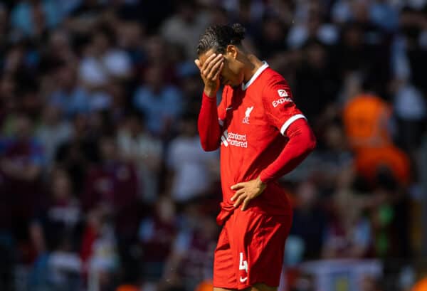 LIVERPOOL, ENGLAND - Saturday, May 20, 2023: Liverpool's Virgil van Dijk during the FA Premier League match between Liverpool FC and Aston Villa FC at Anfield. (Pic by David Rawcliffe/Propaganda)