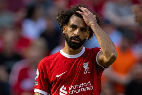 LIVERPOOL, ENGLAND - Saturday, May 20, 2023: Liverpool's Mohamed Salah during the FA Premier League match between Liverpool FC and Aston Villa FC at Anfield. (Pic by David Rawcliffe/Propaganda)