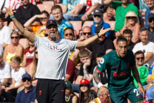 SOUTHAMPTON, ENGLAND - Sunday, May 28, 2023: Liverpool's manager Jürgen Klopp during the FA Premier League match between Southampton FC and Liverpool FC at St Mary's Stadium. (Pic by David Rawcliffe/Propaganda)