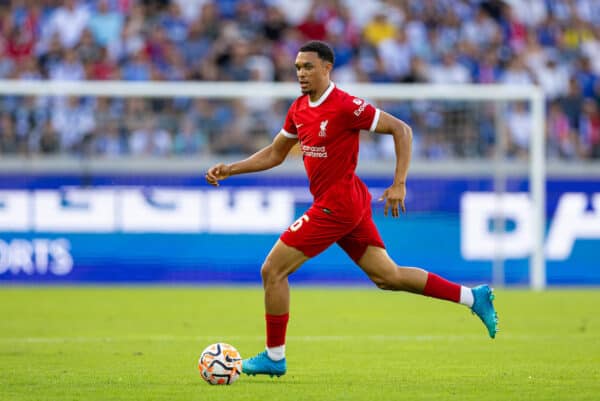 KARLSRUHER, GERMANY - Wednesday, July 19, 2023: Liverpool's Trent Alexander-Arnold during a pre-season friendly match between Karlsruher SC and Liverpool FC at the Wildparkstadion. (Pic by David Rawcliffe/Propaganda)