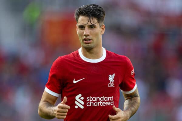 KARLSRUHER, GERMANY - Wednesday, July 19, 2023: Liverpool's Dominik Szoboszlai during a pre-season friendly match between Karlsruher SC and Liverpool FC at the Wildparkstadion. (Pic by David Rawcliffe/Propaganda)