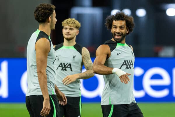 SINGAPORE - Saturday, July 29, 2023: Liverpool's Mohamed Salah during a training session ahead of the pre-season friendly match between Liverpool FC and Leicester City FC at the Singapore National Stadium. (Pic by David Rawcliffe/Propaganda)