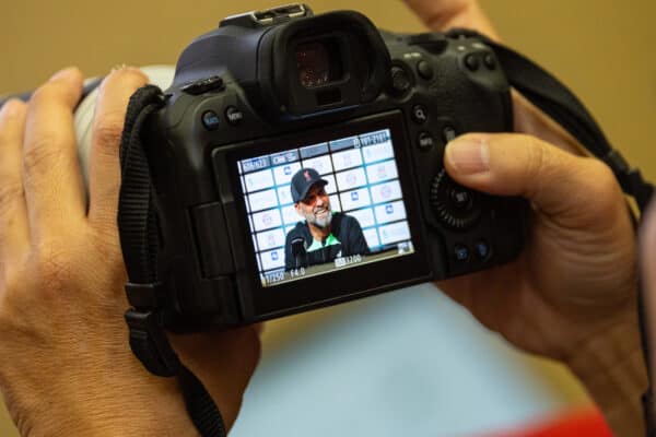 SINGAPORE - Tuesday, August 1, 2023: Liverpool's manager Jürgen Klopp during a press conference ahead of a pre-season friendly match between Liverpool FC and FC Bayern Munich FC at the Singapore National Stadium. (Pic by David Rawcliffe/Propaganda)