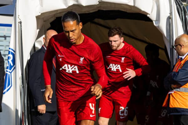 PRESTON, ENGLAND - Monday, August 7, 2023: Liverpool's captain Virgil van Dijk during the pre-match warm-up before a pre-season friendly match between Liverpool FC and SV Darmstadt 98 at Deepdale. (Pic by David Rawcliffe/Propaganda)