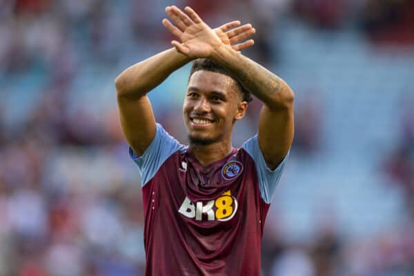 BIRMINGHAM, ENGLAND - Sunday, August 20, 2023: Aston Villa's Boubacar Kamara celebrates after the FA Premier League match between Aston Villa FC and Everton FC at Villa Park. Villa won 4-0. (Pic by David Rawcliffe/Propaganda)