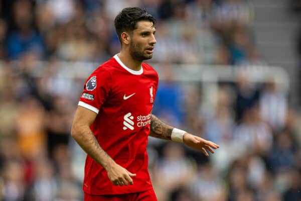 NEWCASTLE-UPON-TYNE, ENGLAND - Sunday, August 27, 2023: Liverpool's Dominik Szoboszlai during the FA Premier League match between Newcastle United FC and Liverpool FC at St James' Park. (Pic by David Rawcliffe/Propaganda)