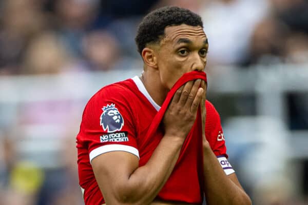 NEWCASTLE-UPON-TYNE, ENGLAND - Sunday, August 27, 2023: Liverpool's Trent Alexander-Arnold during the FA Premier League match between Newcastle United FC and Liverpool FC at St James' Park. (Pic by David Rawcliffe/Propaganda)