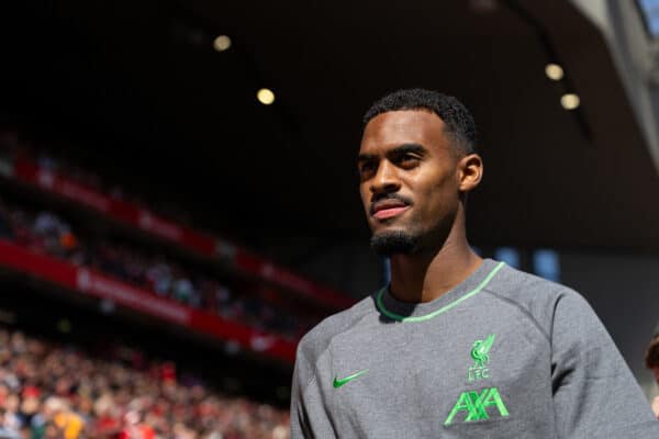 LIVERPOOL, ENGLAND - Saturday, September 2, 2023: Liverpool's new signing Ryan Gravenberch before the FA Premier League match between Liverpool FC and Aston Villa FC at Anfield. (Pic by David Rawcliffe/Propaganda)