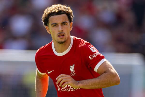 LIVERPOOL, ENGLAND - Saturday, September 2, 2023: Liverpool's Curtis Jones during the FA Premier League match between Liverpool FC and Aston Villa FC at Anfield. (Pic by David Rawcliffe/Propaganda)