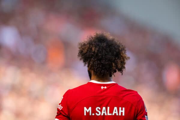 LIVERPOOL, ENGLAND - Saturday, September 2, 2023: Liverpool's Mohamed Salah during the FA Premier League match between Liverpool FC and Aston Villa FC at Anfield. (Pic by David Rawcliffe/Propaganda)