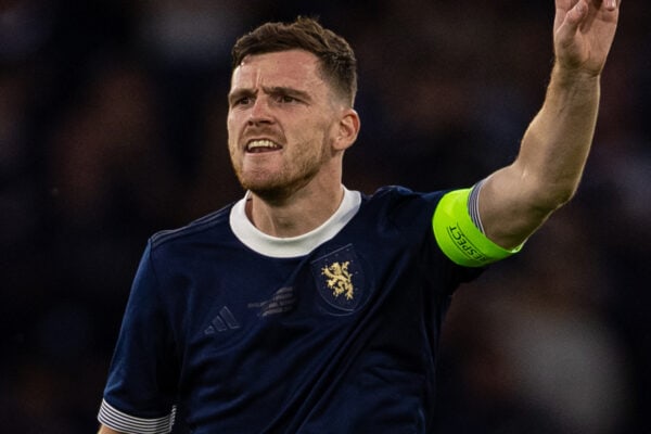 GLASGOW, SCOTLAND - Tuesday, September 12, 2023: Scotland's Andy Robertson during an International Friendly match between Scotland and England at Hampden Park. (Pic by David Rawcliffe/Propaganda)