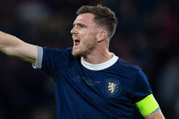 GLASGOW, SCOTLAND - Tuesday, September 12, 2023: Scotland's Andy Robertson during an International Friendly match between Scotland and England at Hampden Park. (Pic by David Rawcliffe/Propaganda)