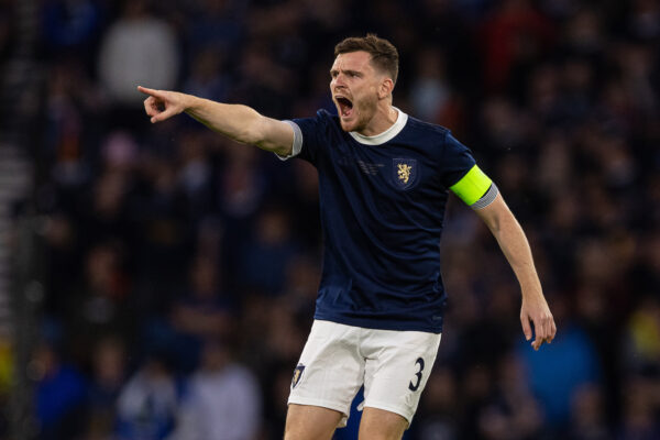 GLASGOW, SCOTLAND - Tuesday, September 12, 2023: Scotland's Andy Robertson during an International Friendly match between Scotland and England at Hampden Park. (Pic by David Rawcliffe/Propaganda)