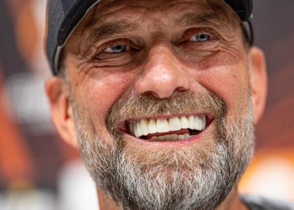 LINZ, AUSTRIA - Wednesday, September 20, 2023: Liverpool's manager Jürgen Klopp during a pre-match press conference ahead of the UEFA Europa League Group E matchday 1 game between LASK and Liverpool FC at the Raiffeisen Arena. (Pic by David Rawcliffe/Propaganda)