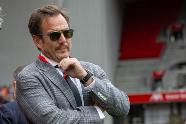 LIVERPOOL, ENGLAND - Sunday, September 24, 2023: Actor Will Arnett, famous for playing Lego Batman, during the FA Premier League match between Liverpool FC and West Ham United FC at Anfield. (Pic by David Rawcliffe/Propaganda)