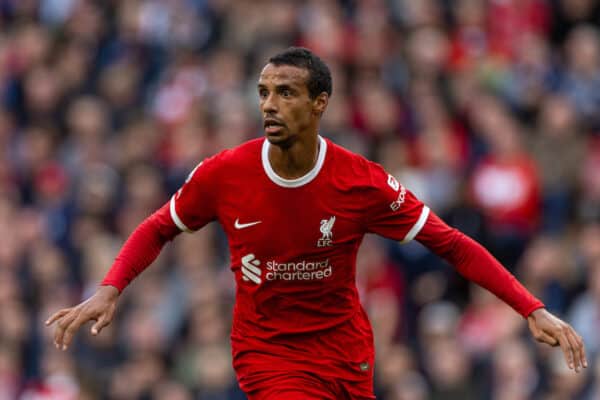  Liverpool's Joël Matip during the FA Premier League match between Liverpool FC and West Ham United FC at Anfield. (Pic by David Rawcliffe/Propaganda)