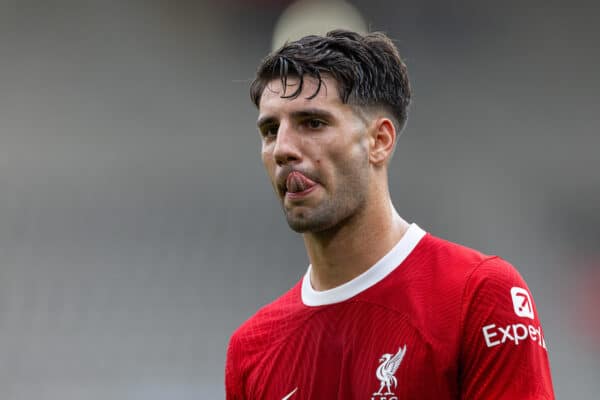 LIVERPOOL, ENGLAND - Sunday, September 24, 2023: Liverpool's Dominik Szoboszlai during the FA Premier League match between Liverpool FC and West Ham United FC at Anfield. (Pic by David Rawcliffe/Propaganda)