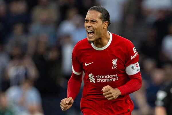 LONDON, ENGLAND - Saturday, September 30, 2023: Liverpool's captain Virgil van Dijk during the FA Premier League match between Tottenham Hotspur FC and Liverpool FC at the Tottenham Hotspur Stadium. (Pic by David Rawcliffe/Propaganda)