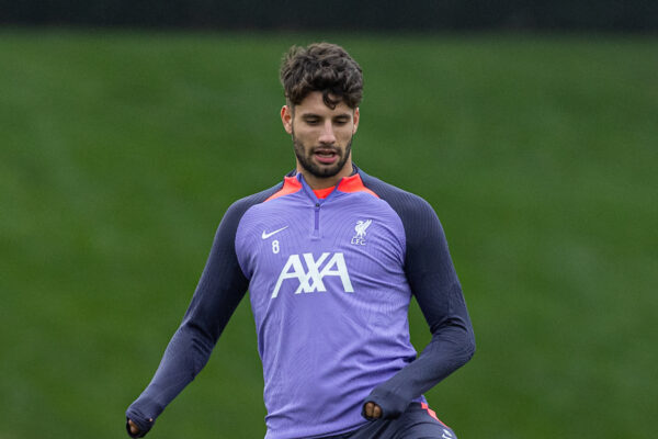 LIVERPOOL, ENGLAND - Wednesday, October 4, 2023: Liverpool's Dominik Szoboszlai during a training session at the AXA Training Centre ahead of the UEFA Europa League Group E match between Liverpool FC and Union SG. (Pic by David Rawcliffe/Propaganda)