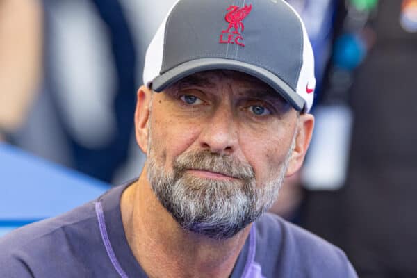 BRIGHTON & HOVE, ENGLAND - Sunday, October 8, 2023: Liverpool's manager Jürgen Klopp before the FA Premier League match between Brighton & Hove Albion FC and Liverpool FC at the American Express Community Stadium. (Pic by David Rawcliffe/Propaganda)