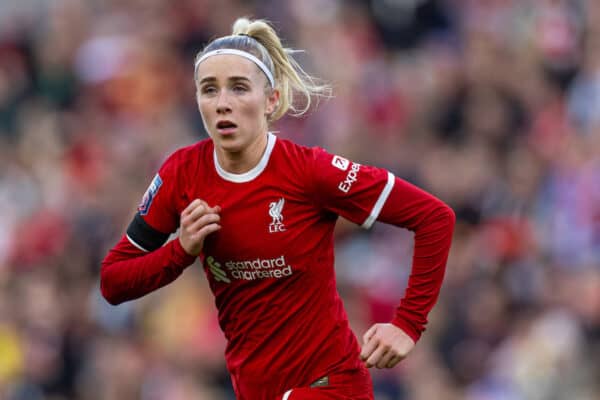 LIVERPOOL, ENGLAND - Sunday, October 15, 2023: Liverpool's Missy Bo Kearns during the FA Women’s Super League game between Liverpool FC Women and Everton FC Women at Anfield. (Pic by Paul Greenwood/Propaganda)