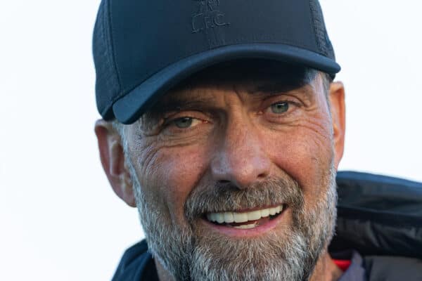 LIVERPOOL, ENGLAND - Wednesday, October 25, 2023: Liverpool's manager Jürgen Klopp during a training session at the AXA Training Centre ahead of the UEFA Europa League Group E match between Liverpool FC and FC Toulouse. (Photo by David Rawcliffe/Propaganda)