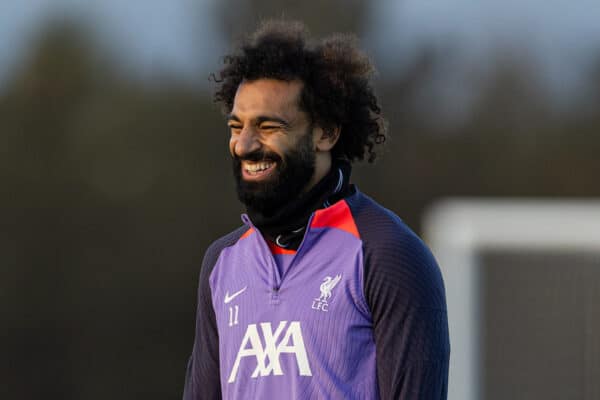 LIVERPOOL, ENGLAND - Wednesday, October 25, 2023: Liverpool's Mohamed Salah during a training session at the AXA Training Centre ahead of the UEFA Europa League Group E match between Liverpool FC and FC Toulouse. (Photo by David Rawcliffe/Propaganda)