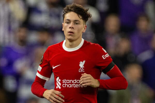 LIVERPOOL, ENGLAND - Thursday, October 26, 2023: Liverpool's Luke Chambers during the UEFA Europa League Group E matchday 3 game between Liverpool FC and Toulouse FC at Anfield. (Photo by David Rawcliffe/Propaganda)