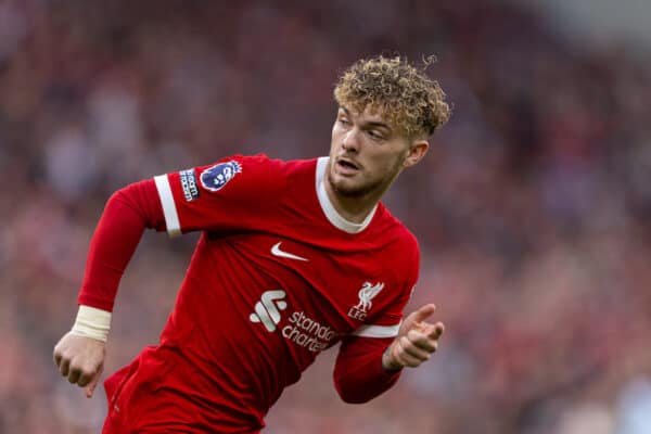 LIVERPOOL, ENGLAND - Sunday, October 29, 2023: Liverpool's Harvey Elliott during the FA Premier League match between Liverpool FC and Nottingham Forest FC at Anfield. (Photo by David Rawcliffe/Propaganda)