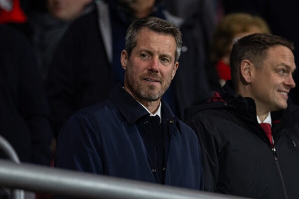 BOURNEMOUTH, ENGLAND - Wednesday, November 1, 2023: Liverpool's Chief Executive Officer Billy Hogan before during the Football League Cup 4th Round match between AFC Bournemouth and Liverpool FC at Dean Court. (Photo by David Rawcliffe/Propaganda)