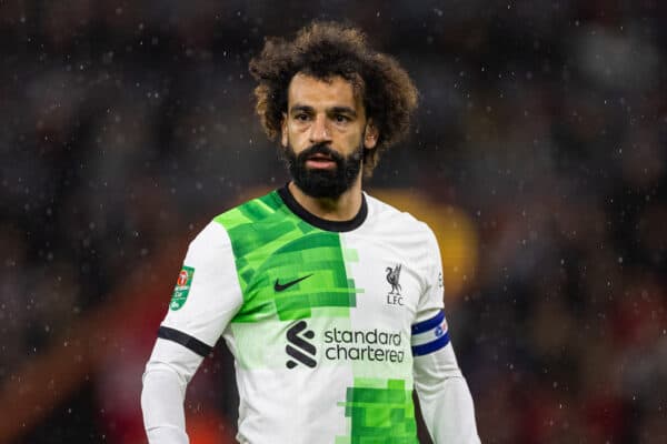 BOURNEMOUTH, ENGLAND - Wednesday, November 1, 2023: Liverpool's captain Mohamed Salah during the Football League Cup 4th Round match between AFC Bournemouth and Liverpool FC at Dean Court. (Photo by David Rawcliffe/Propaganda)