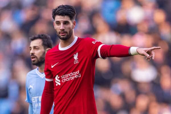 MANCHESTER, ENGLAND - Saturday, November 25, 2023: Liverpool's Dominik Szoboszlai during the FA Premier League match between Manchester City FC and Liverpool FC at the City of Manchester Stadium. (Photo by David Rawcliffe/Propaganda)