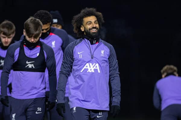 LIVERPOOL, ENGLAND - Wednesday, November 29, 2023: Liverpool's Mohamed Salah during a training session at the AXA Training Centre ahead of the UEFA Europa League Group E match between Liverpool FC and LASK. (Photo by David Rawcliffe/Propaganda)