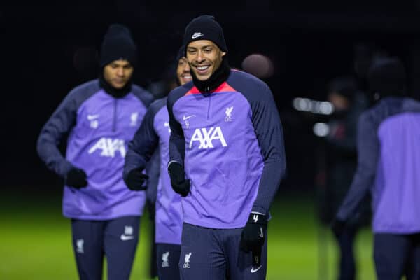 LIVERPOOL, ENGLAND - Wednesday, November 29, 2023: Liverpool's captain Virgil van Dijk during a training session at the AXA Training Centre ahead of the UEFA Europa League Group E match between Liverpool FC and LASK. (Photo by David Rawcliffe/Propaganda)