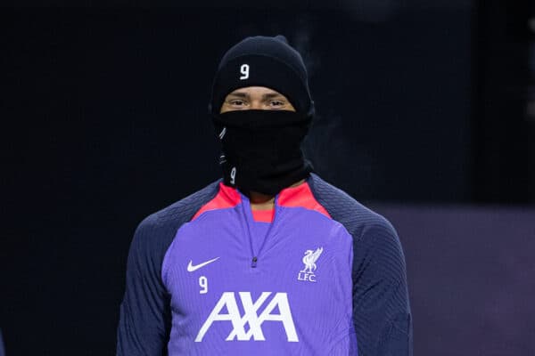 LIVERPOOL, ENGLAND - Wednesday, November 29, 2023: Liverpool's Darwin Núñez during a training session at the AXA Training Centre ahead of the UEFA Europa League Group E match between Liverpool FC and LASK. (Photo by David Rawcliffe/Propaganda)