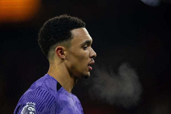 SHEFFIELD, ENGLAND - Wednesday, December 6, 2023: Liverpool's Trent Alexander-Arnold during the FA Premier League match between Sheffield United FC and Liverpool FC at Bramall Lane. (Photo by David Rawcliffe/Propaganda)