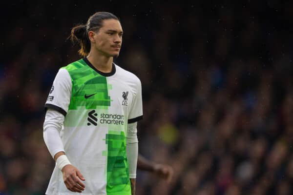 LONDON, ENGLAND - Saturday, December 9, 2023: Liverpool's Darwin Núñez during the FA Premier League match between Crystal Palace FC and Liverpool FC at Selhurst Park. (Photo by David Rawcliffe/Propaganda)