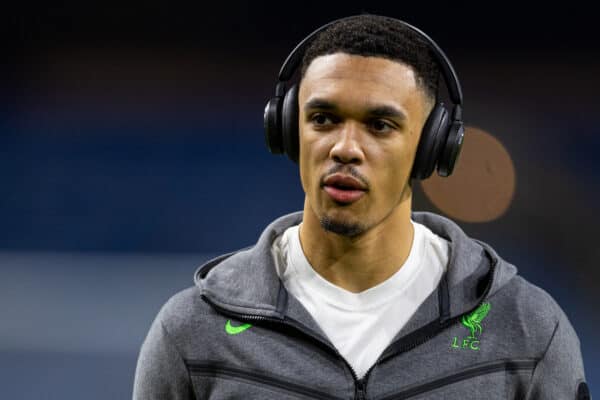 BURNLEY, ENGLAND - Tuesday, December 26, 2023: Liverpool's Trent Alexander-Arnold on the pitch before the FA Premier League match between Burnley FC and Liverpool FC at Turf Moor. (Photo by David Rawcliffe/Propaganda)