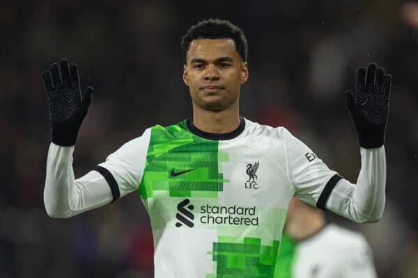 BOURNEMOUTH, ENGLAND - Sunday, January 21, 2024: Liverpool's Cody Gakpo during the FA Premier League match between AFC Bournemouth and Liverpool FC at Dean Court. (Photo by David Rawcliffe/Propaganda)